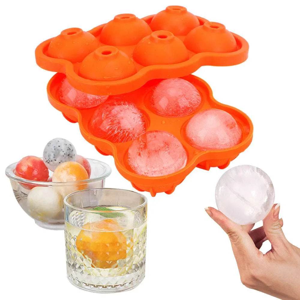 Large Silicone Ice Ball Tray – 6 Cell Sphere Mold - ZA-Zola