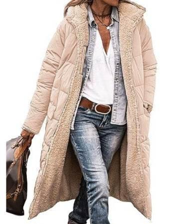 Winter Coat Women | Solid Color Hooded Long Cardigan - ZA-Zola