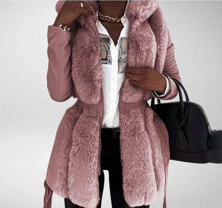 New Fur Belt Hooded Jacket – Shop Now! - ZA-Zola