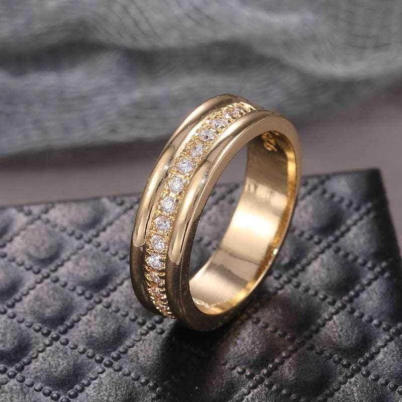 Gold Plated Zircon Geometric Ring for Women - ZA-Zola