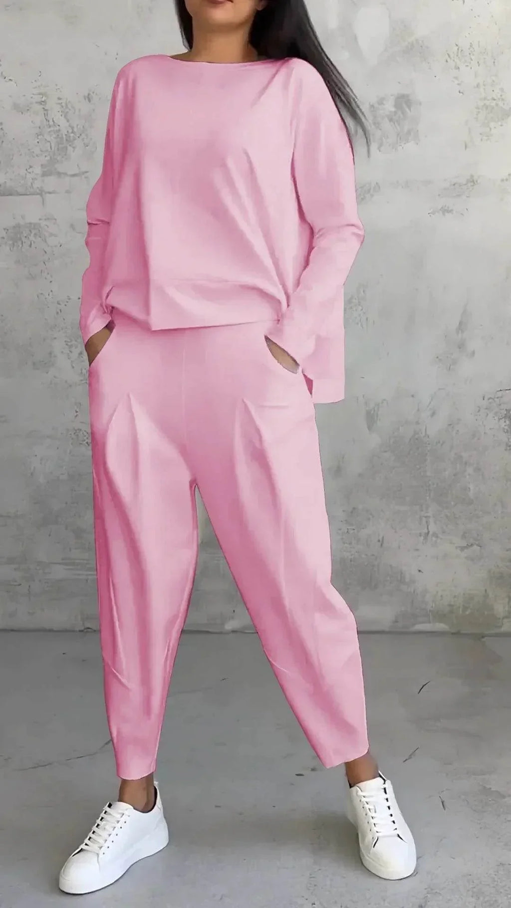 Oversized Irregular Top & Harem Pants Set - ZA-Zola
