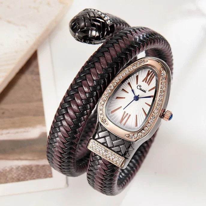 Snake Fashion Quartz Watch – Stylish Leather Strap Design - ZA-Zola