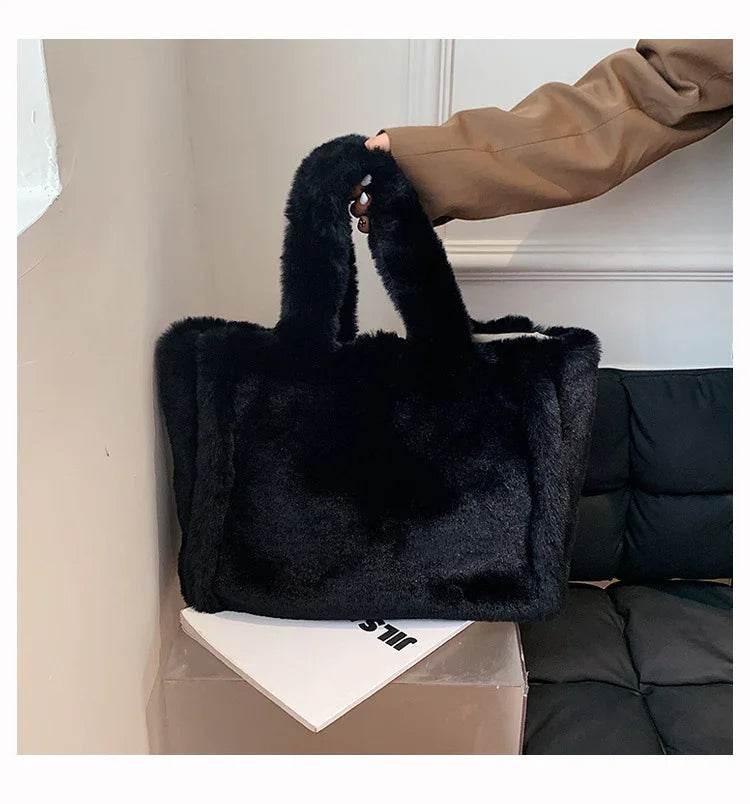 Winter Chain Plush Handbag | Trendy Tote Bag for Women - ZA-Zola