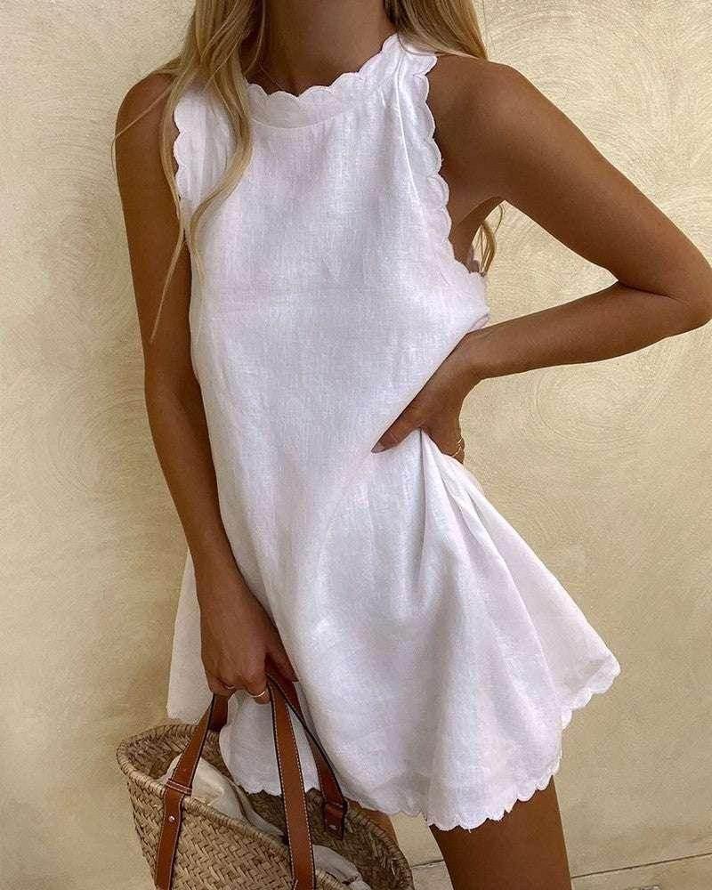 Sexy Loose Sleeveless Linen Dress for Women - ZA-Zola