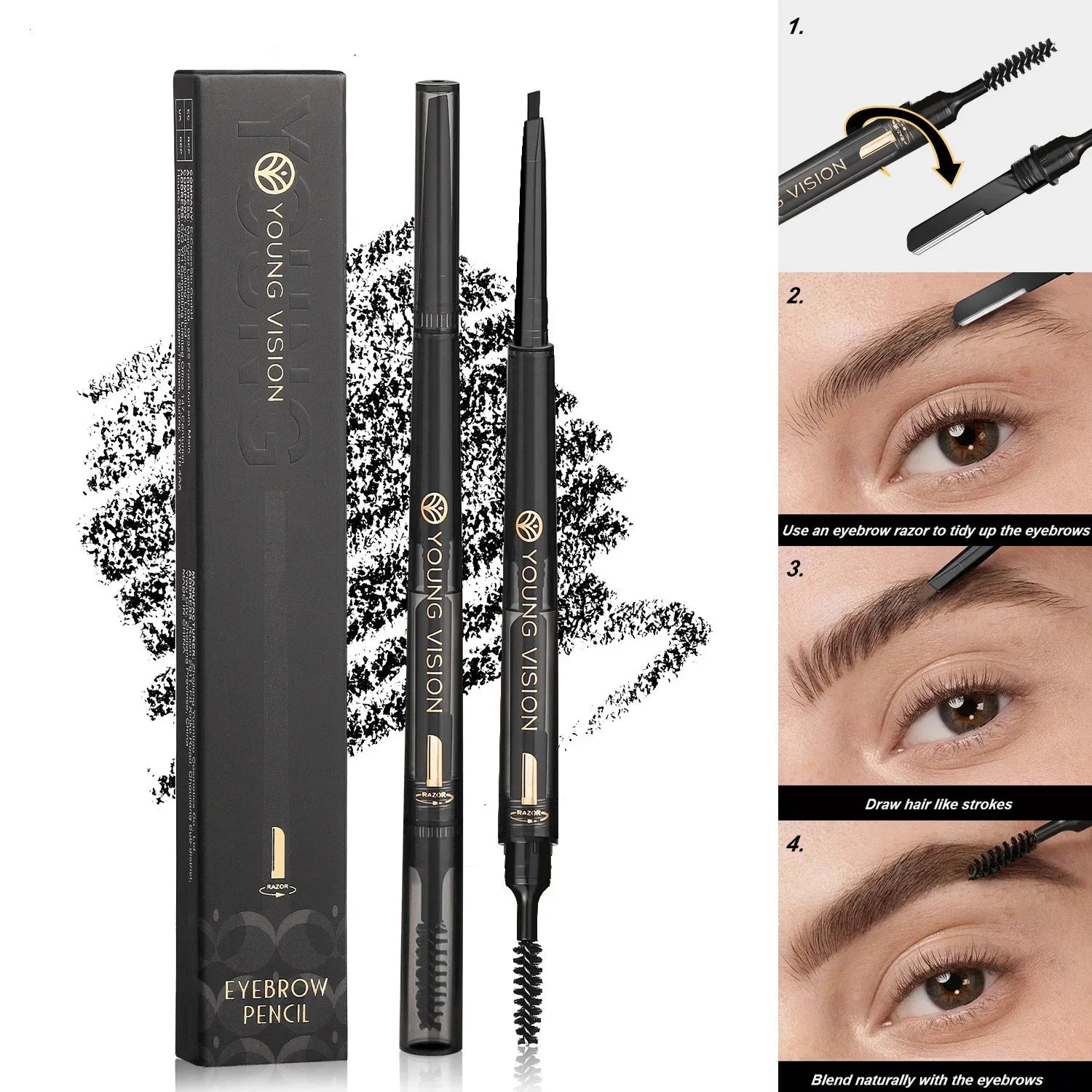 3 in 1 Eyebrow Pencil – Waterproof & Smear-Proof - ZA-Zola