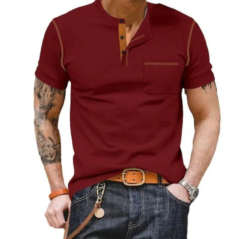 Men's Color Block Short Sleeve – Stylish & Comfortable! - ZA-Zola