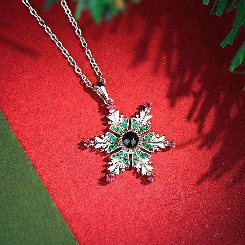 Christmas Snowflake Projection Necklace – Romantic Gift - ZA-Zola