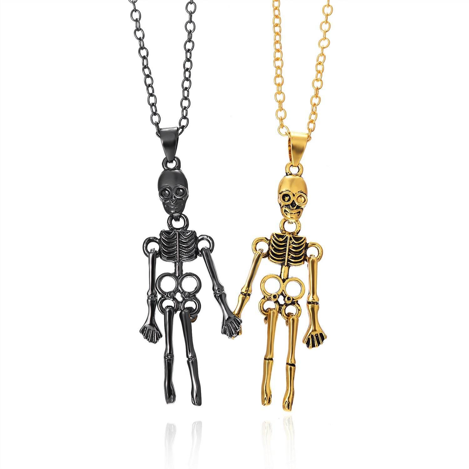 ZA-Zola Vintage Skull Ghost Necklace Pair - ZA-Zola