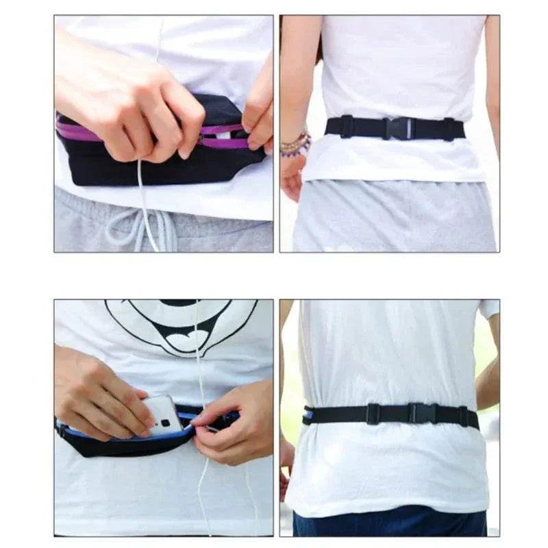 Slim Sports Waist Bag with Double Pocket – Running Belt Phone Pack for Outdoor Fitness - ZA-Zola