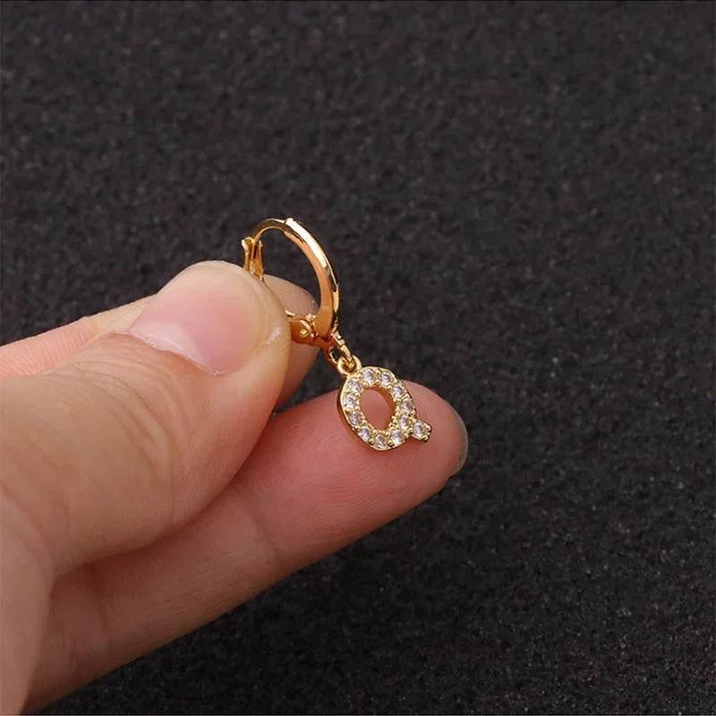 Women's Zircon Letter Earrings – Stylish Gold Jewelry - ZA-Zola