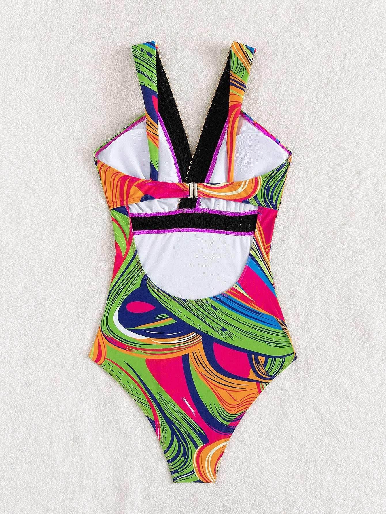 Deep V Spaghetti Strap Swimsuit – Sleek & Sexy - ZA-Zola