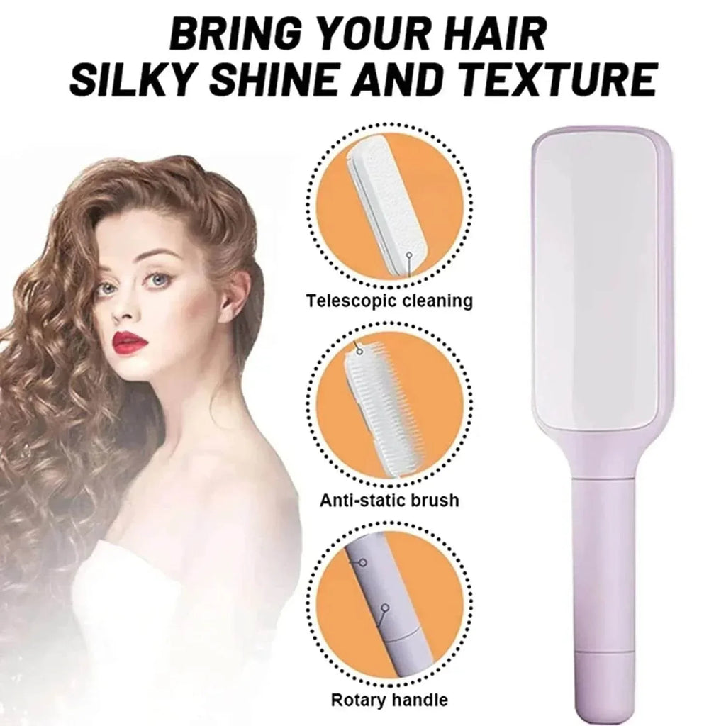 4-in-1 Self-Cleaning Hair Brush – Anti-Static & Massage - ZA-Zola