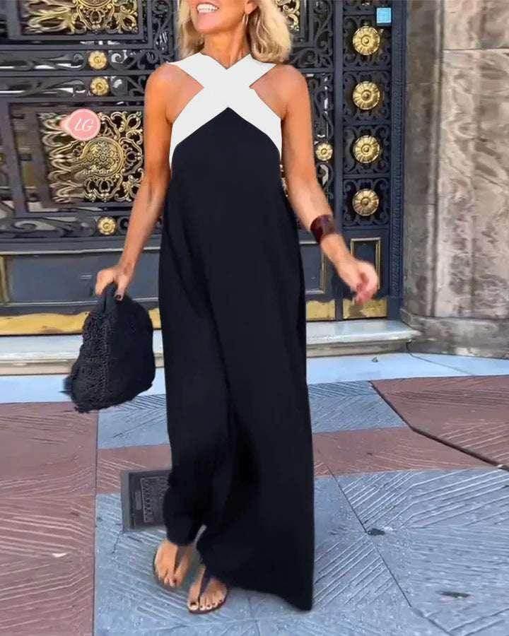 Cross Back Sleeveless Dress – Elegant & Alluring - ZA-Zola
