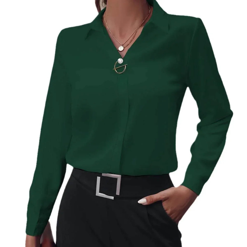 Commuter Solid Color Shirt – Elegant & Versatile Fit - ZA-Zola