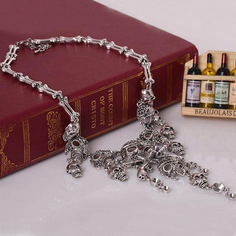 ZA-Zola Vintage Skull Tassel Necklace - ZA-Zola