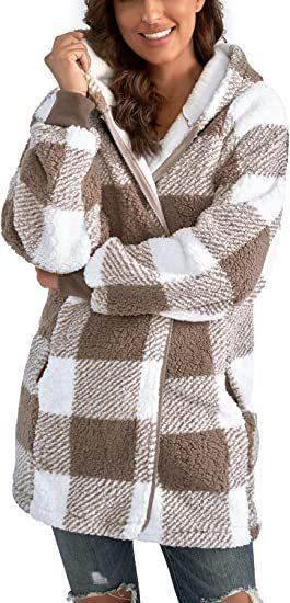 European & American Plaid Plush Coat – Winter Fashion - ZA-Zola