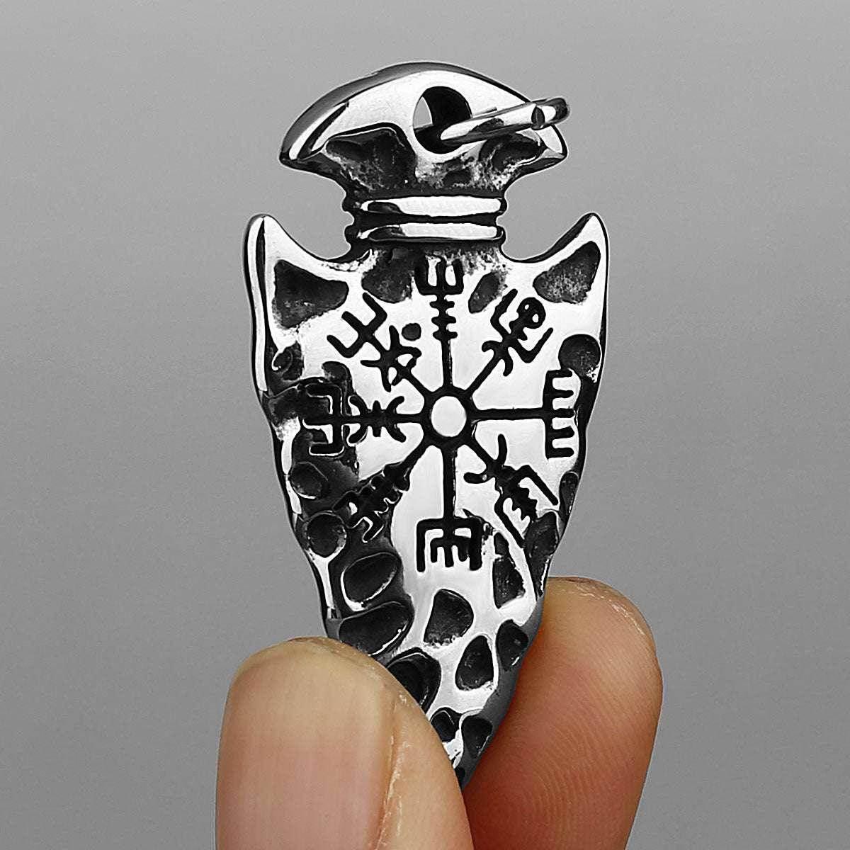Nordic Spear Pendant with Helm of Terror Symbol - ZA-Zola