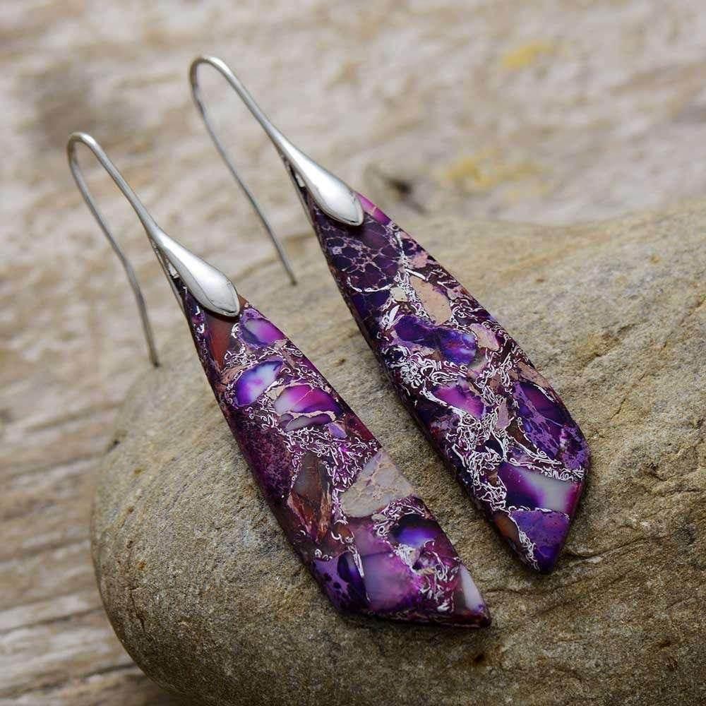 Bohemian Geometric Emperor Stone Earrings - ZA-Zola
