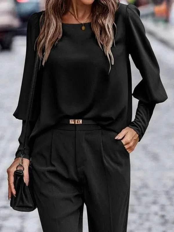 Women’s Button Casual Shirt – Long Sleeve Loose Fit - ZA-Zola