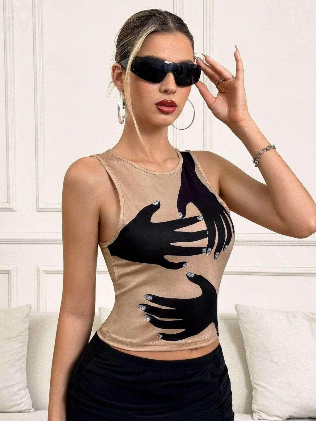 Y2K Printed Tank Vest – Sleeveless Streetwear Top - ZA-Zola