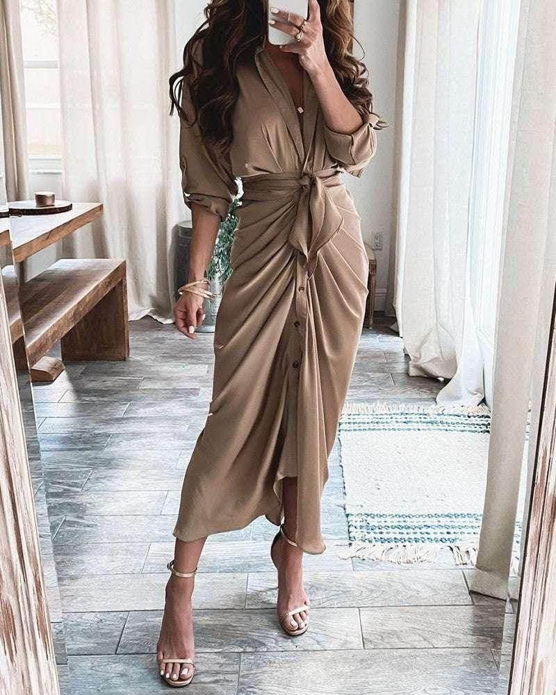 Elegant Swing Maxi Dress – High Waist Formal Look - ZA-Zola