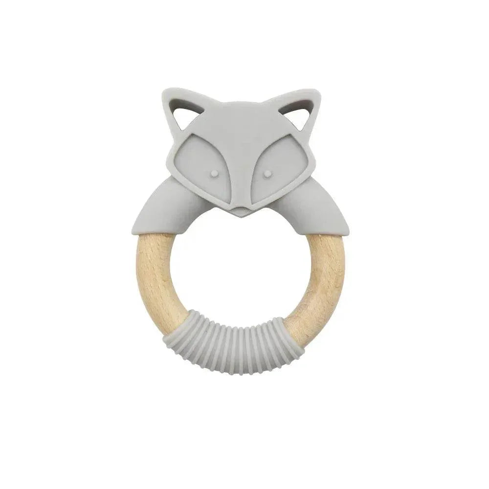 Wooden Fox Baby Teether | Safe & Soft Silicone - ZA-Zola