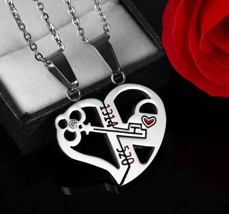Couples Pendant Love Necklace Set – Stainless Steel - ZA-Zola
