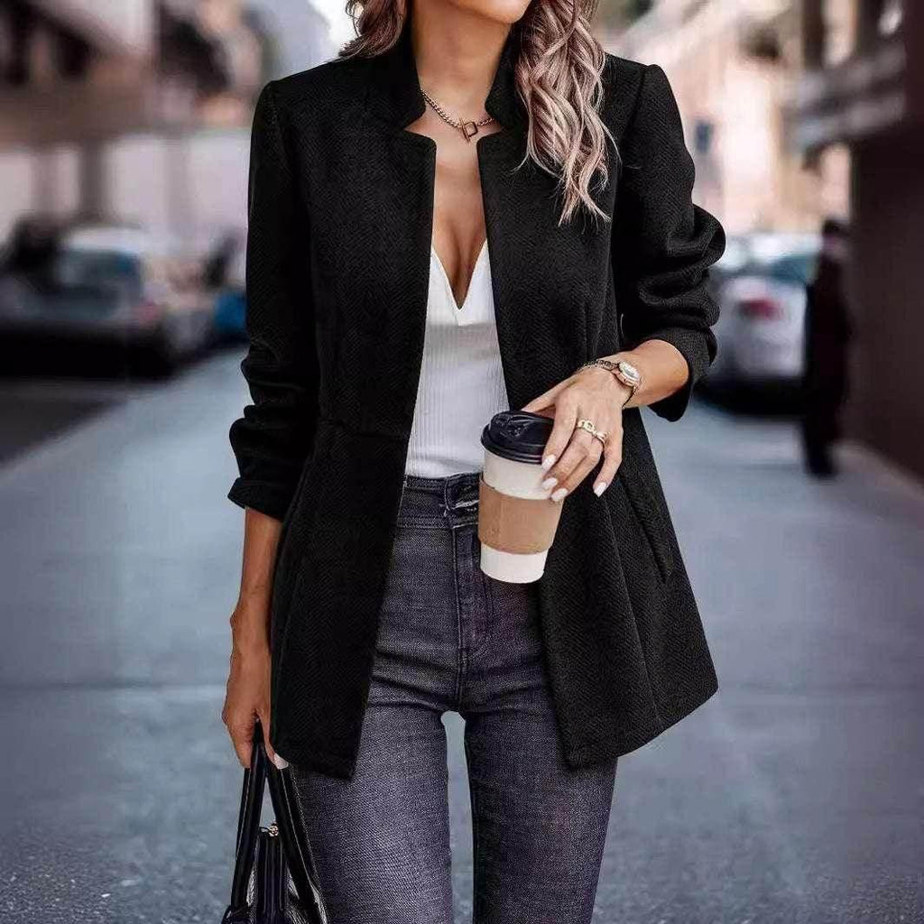 Shop Slim-Fitting Woolen Jacket for Women | Stylish Commuting Overcoat - ZA-Zola