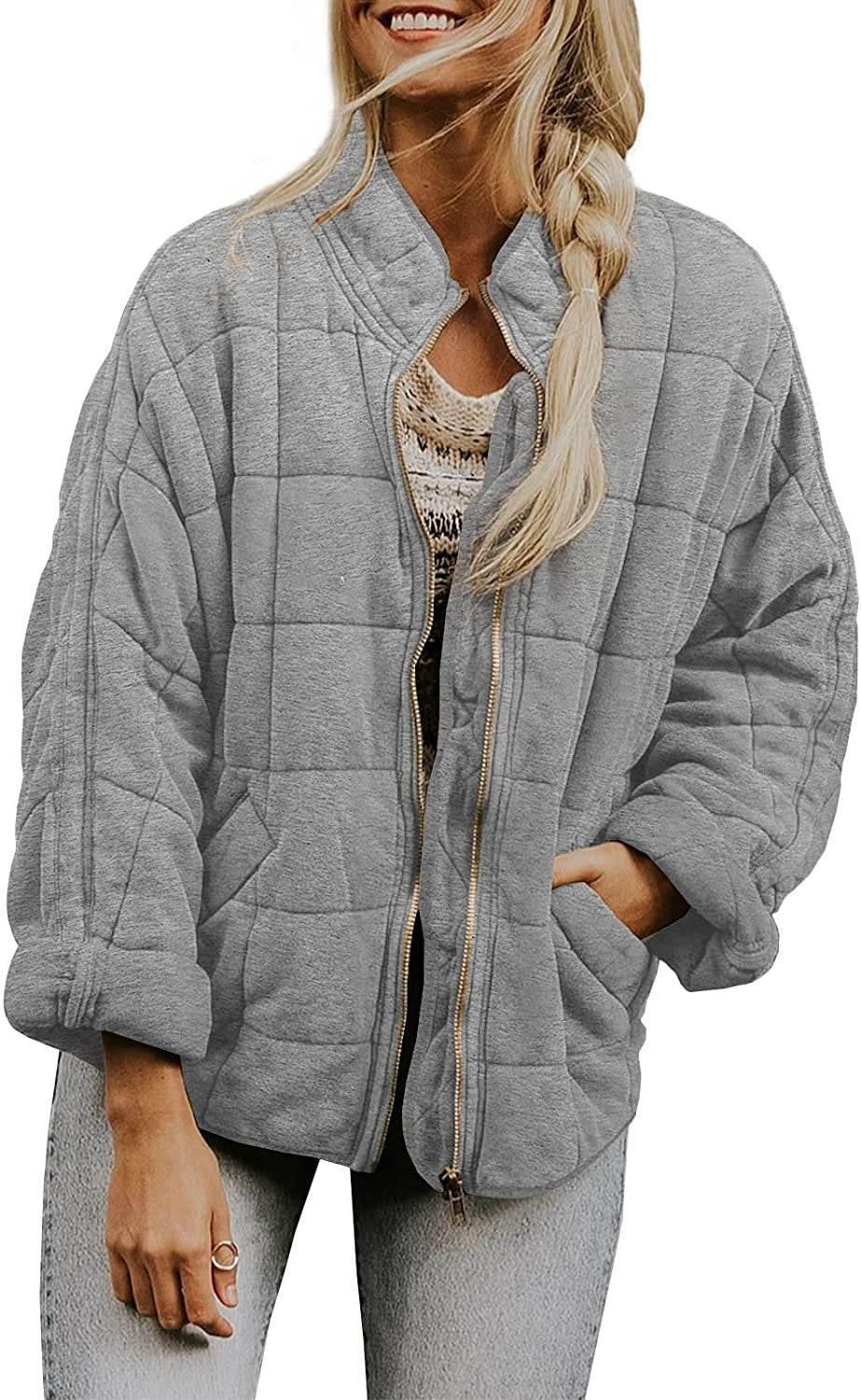 Winter Zip-up Stand Collar Coat for Women | Stylish Plaid Jacket - ZA-Zola