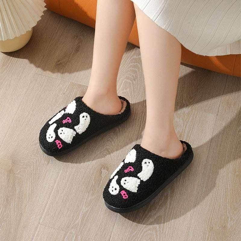 Halloween Ghost Slippers – Cozy Spooky House Shoes - ZA-Zola