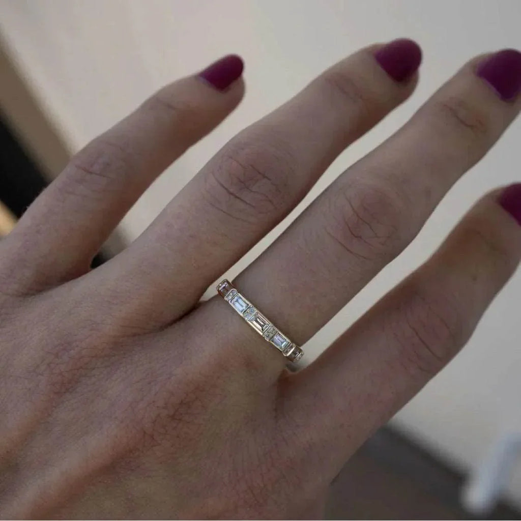 18K Gold Champagne Ring Set | 3-Piece for Women - ZA-Zola