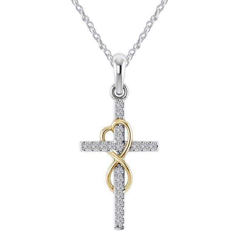 Alloy Diamond Cross Necklace – Stylish & Unisex - ZA-Zola