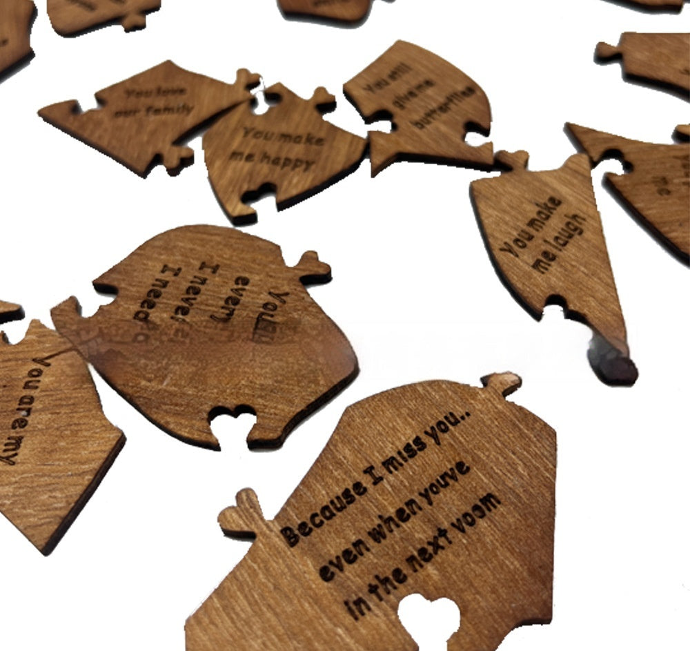 Reasons Why I Love You Puzzle | Wooden Heart Romantic Gift