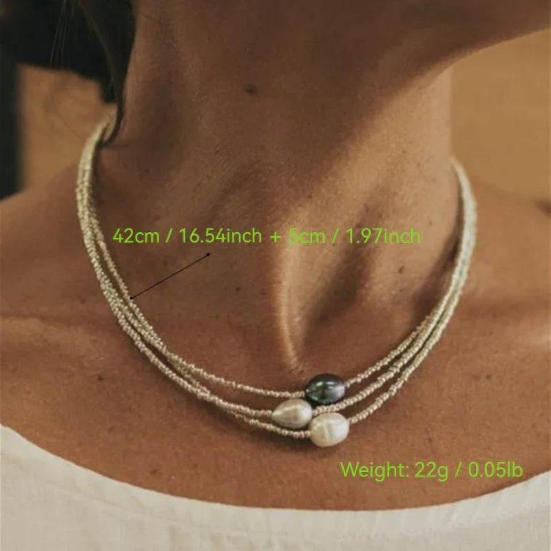 Freshwater Pearl Vintage Beaded Necklace Women - ZA-Zola