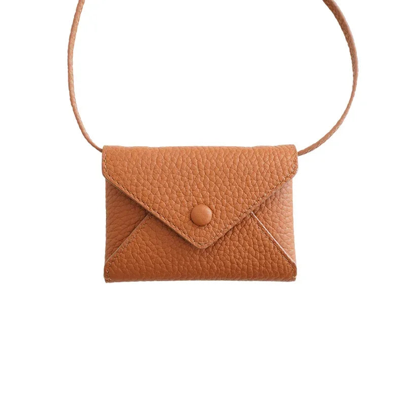 Leather Mini Crossbody Bag – Cowhide Envelope Card Bag - ZA-Zola