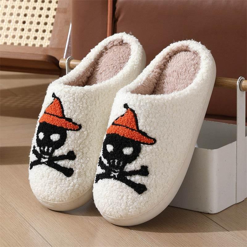Halloween Skull Rose Indoor Slippers Women - ZA-Zola