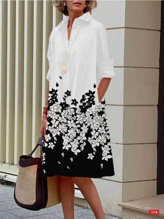 Printed Mid-Length Dress – Casual & Colorful Style - ZA-Zola