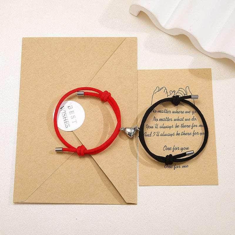 Magnetic Nylon Love Bracelet Pair – Adjustable Fit - ZA-Zola