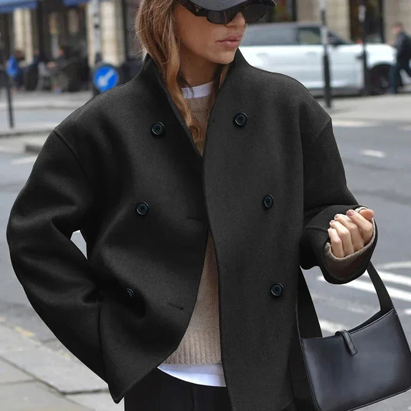 Vintage Brown Woolen Coat for Women | Elegant Winter Wear - ZA-Zola