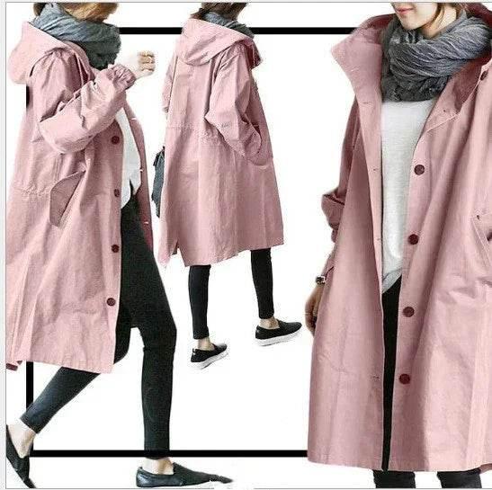 Casual Women's Windbreaker – Mid-Length Long Sleeve Jacket - ZA-Zola