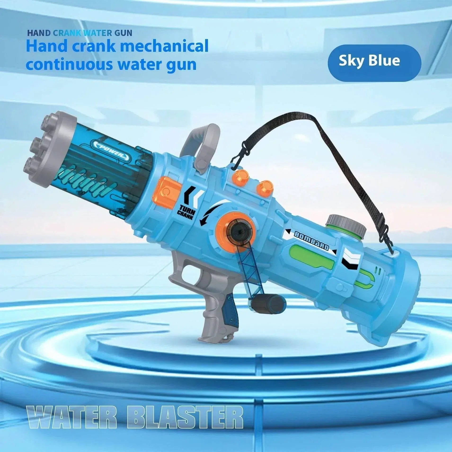 Manual Gatling Water Gun – 1000ML Big Blast Toy - ZA-Zola