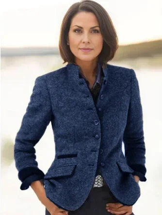 Color Block Woolen Jacket Women Office Style - ZA-Zola