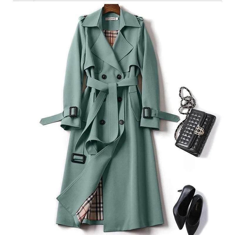 Double-Breasted Mid-Length Trench Coat for Women - ZA-Zola
