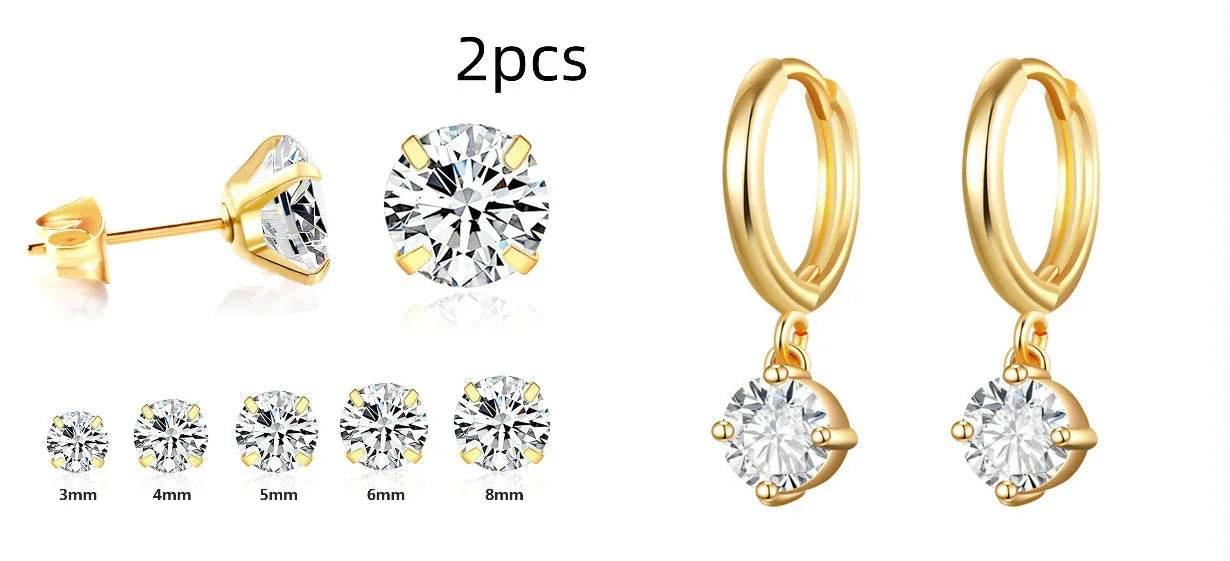 White Diamond Stud Earrings for Everyday Elegance - ZA-Zola