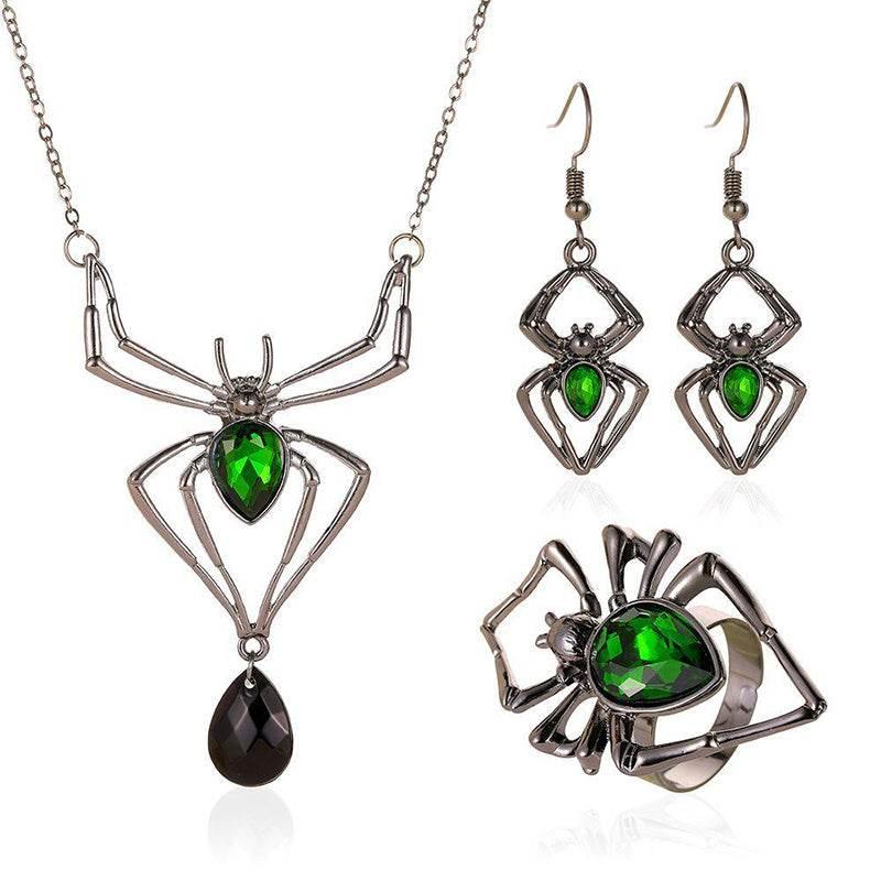 ZA-Zola Halloween Spider Necklace & Ring Set - ZA-Zola