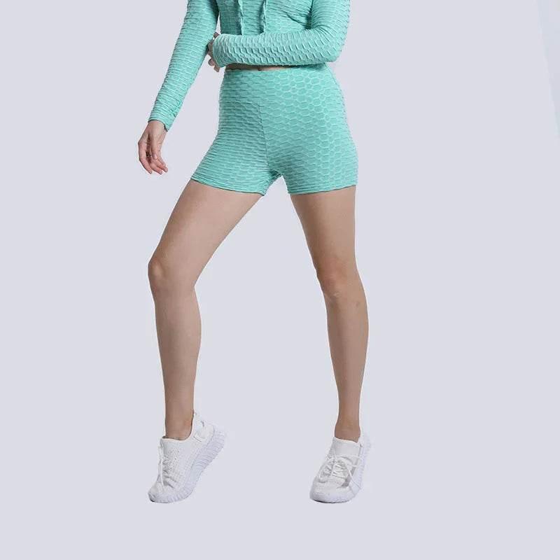 High Waist Yoga Shorts for Women - Hip Lift & Solid Colors - ZA-Zola