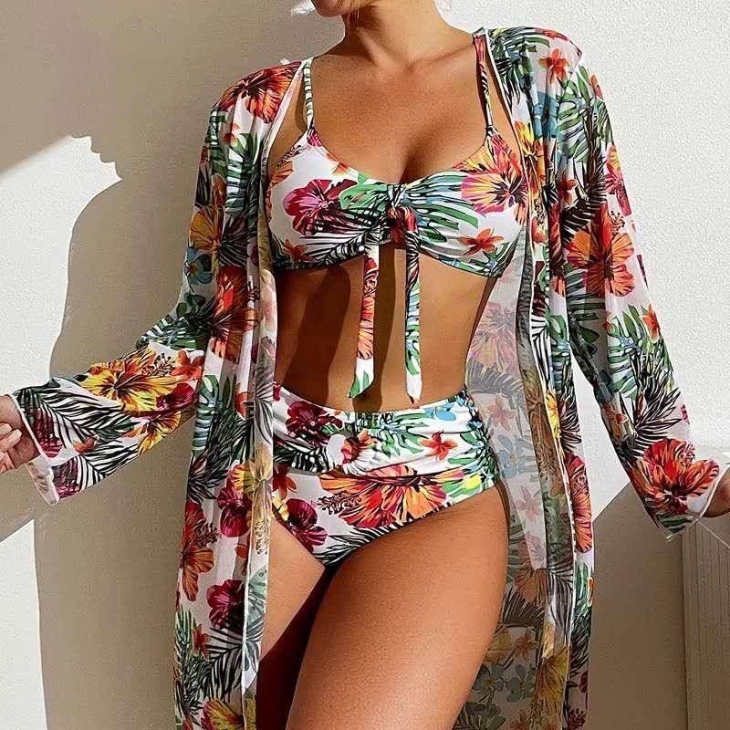 Women's Plus Size Bikini with Long Blouse Cover-Up | ZA-Zola - ZA-Zola