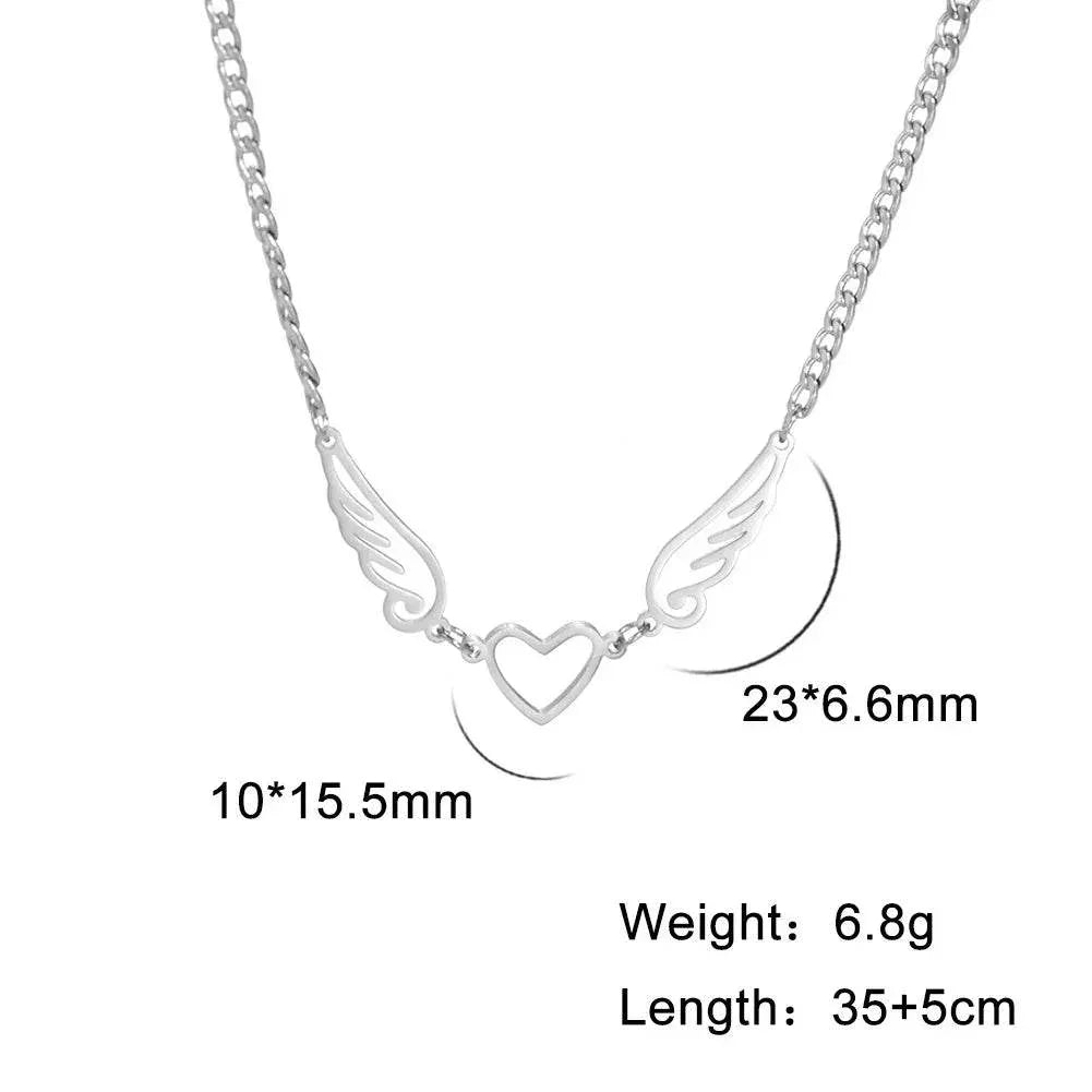 Hollow Heart Angel Wing Necklace - Shop Now | ZA-Zola - ZA-Zola