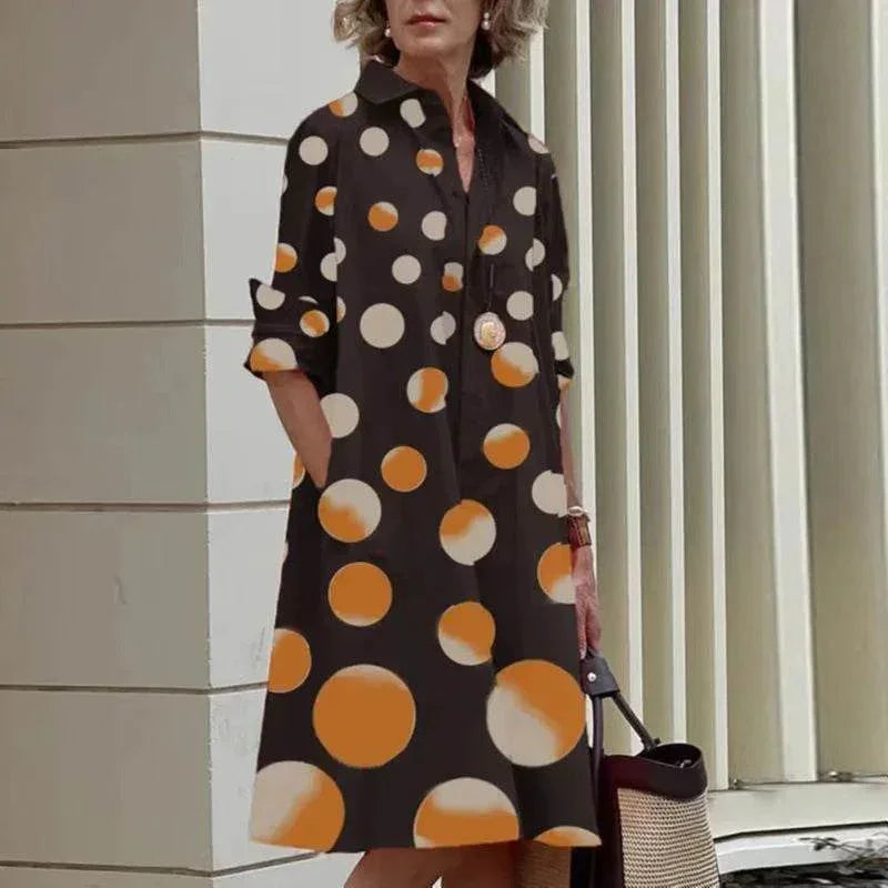 Printed Mid-Length Dress – Casual & Colorful Style - ZA-Zola