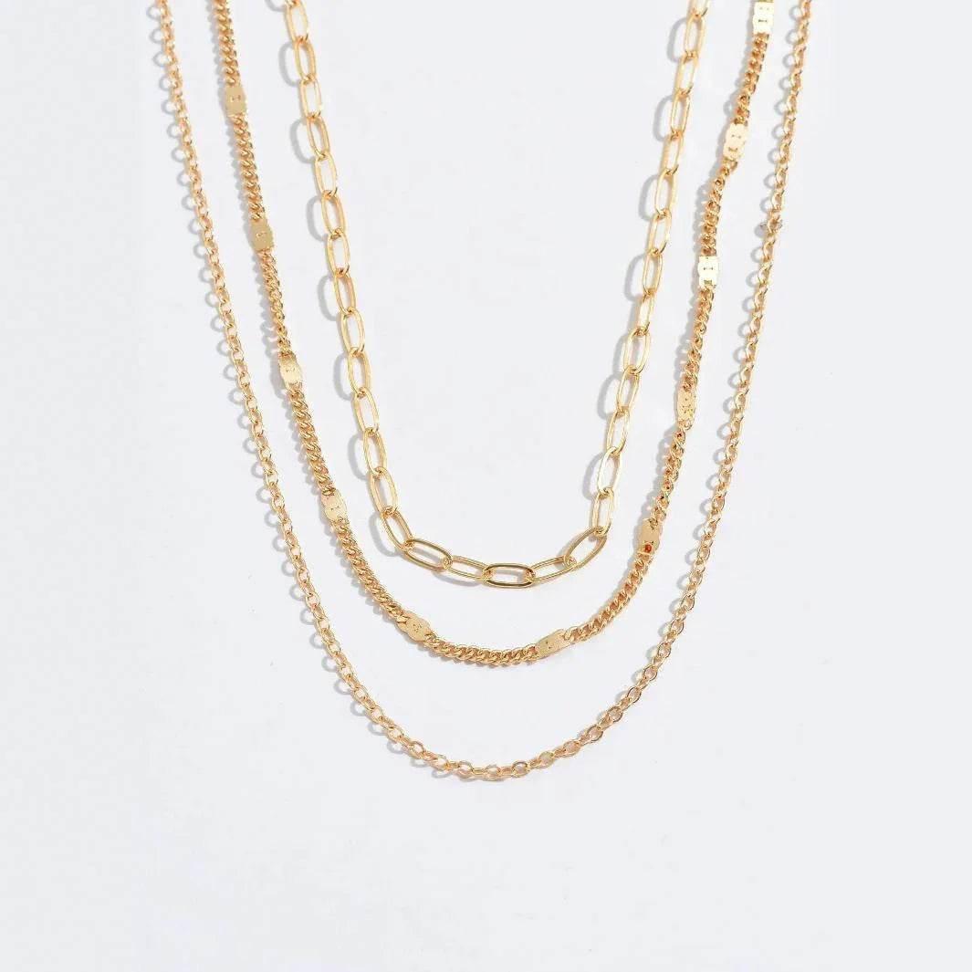 Simple Retro Geometric Multi-Layer Necklace – Buy Now - ZA-Zola